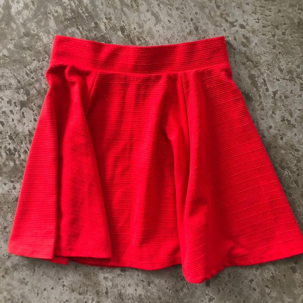 Red High Rise Skirt